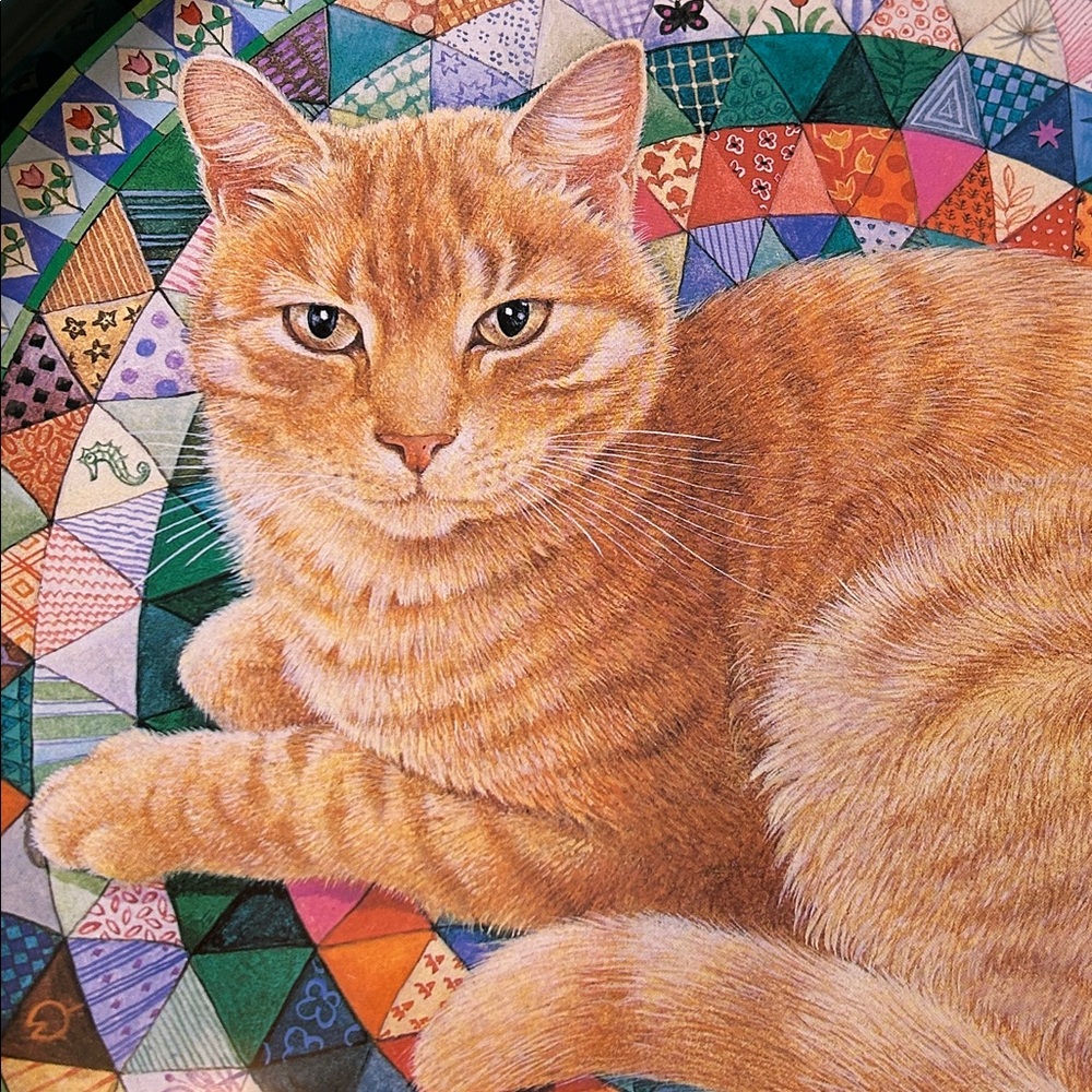 Leslie Anne Ivory Spiro The Calico Cat Large Round Tin Tray